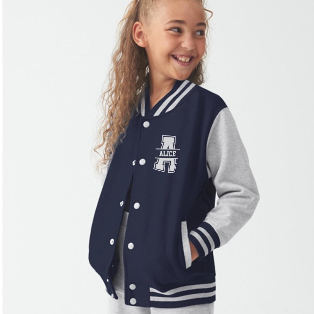 Personalised Kids Adults Name Varsity Jacket, Customised Kids Varsity Jacket, Baseball Style Jacket, Kids School Jacket, Unisex Jacket